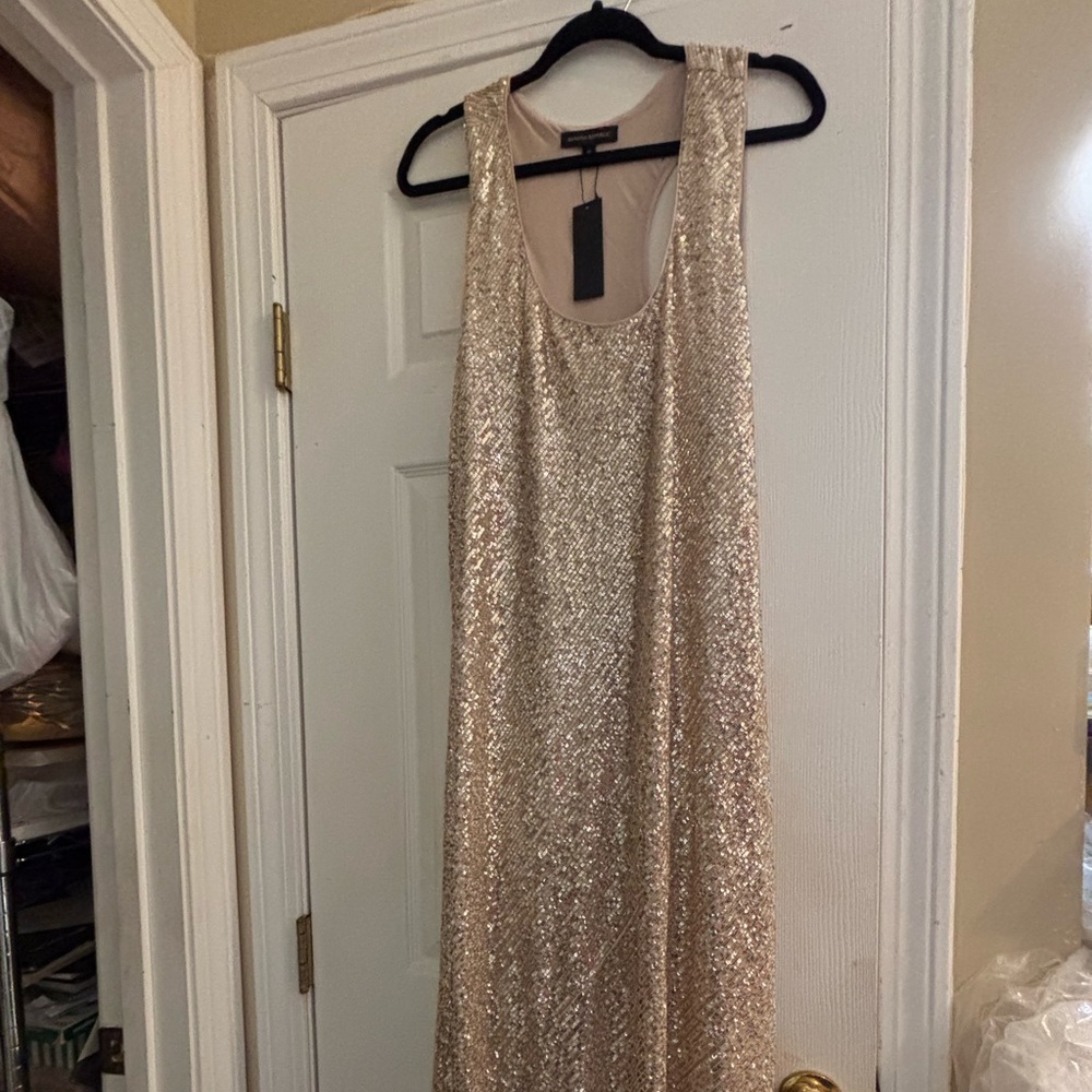 Banana Republic Gold Sequin Maxi Dress